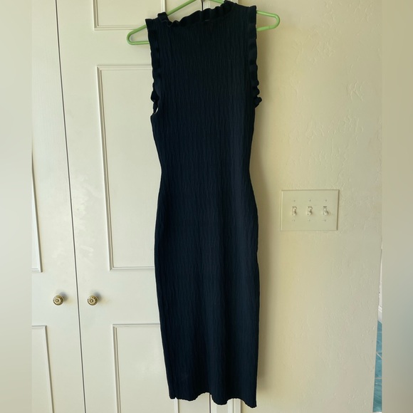 Modern Citizen Madelyn Ruffle Trim Midi Dress Black Womens Size S - Picture 8 of 8